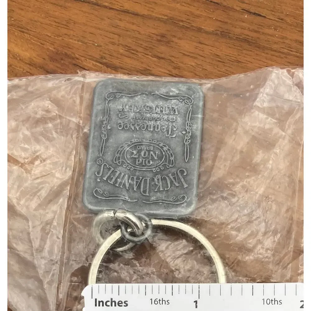 Vintage Jack Daniels Metal Keychain Tenn Whiskey Please Drink Responsibly NIP